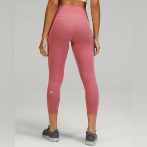 Lululemon Wunder Train HR Crop with Pockets 23" Brier Rose, Size 6